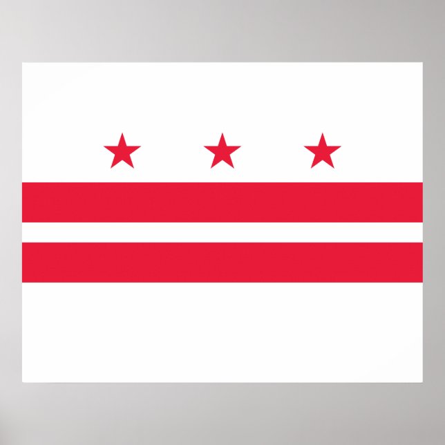 Poster Bandeira de Washington D.C. (distrito de Columbia) (Frente)