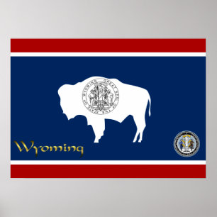 Poster Bandeira de Wyoming