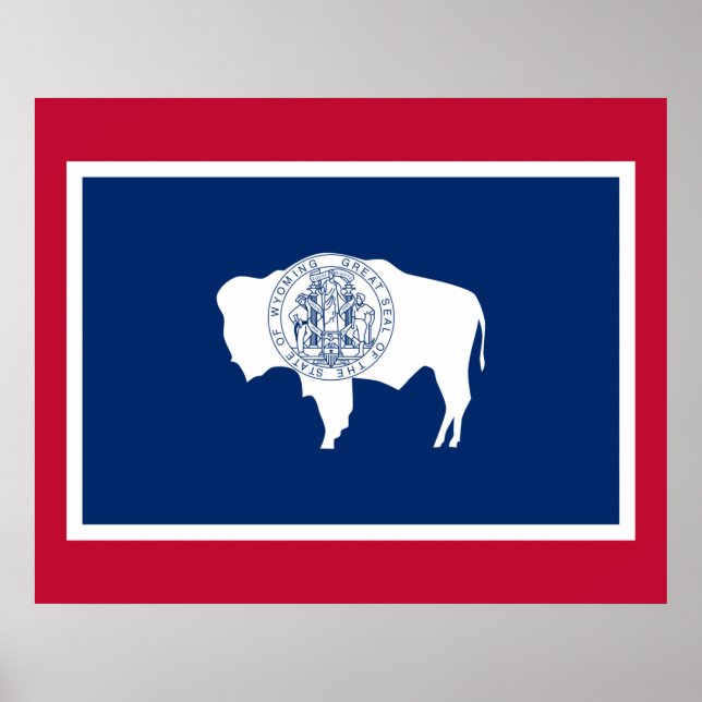 Poster Bandeira de Wyoming (Frente)