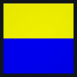 Pôster Bandeira de Zandvoort<br><div class="desc">Bandeira de Zandvoort,  Países Baixos A bandeira é constituída por duas faixas horizontais de largura igual,  a amarela superior e a azul inferior</div>