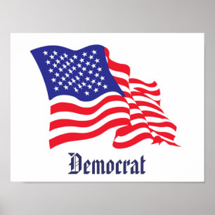Pôster Bandeira Democrata Americana