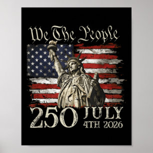 Poster Bandeira do 250º aniversário americano dos EUA