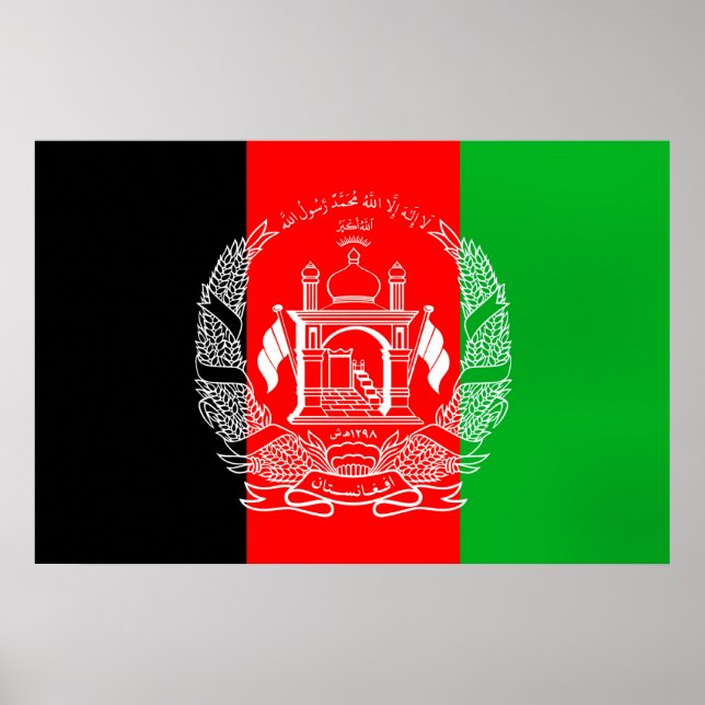 Poster Bandeira do Afeganistão (Frente)