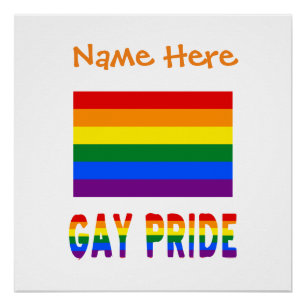 Pôster Bandeira do Arco-íris do Orgulho Gay Personalizada