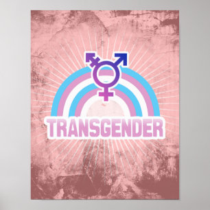 PÔSTER BANDEIRA DO ARCO-ÍRIS DO TRANSGENDER