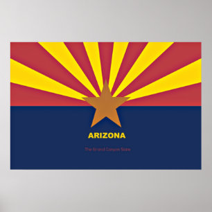 Poster bandeira do Arizona com slogan
