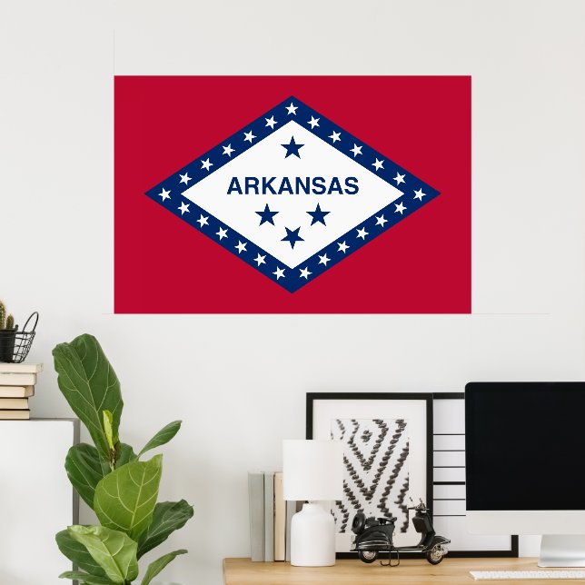Pôster Bandeira do Arkansas (Escritório em casa)