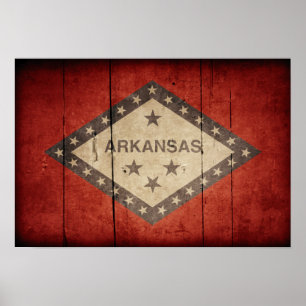 Pôster Bandeira do Arkansas resistente