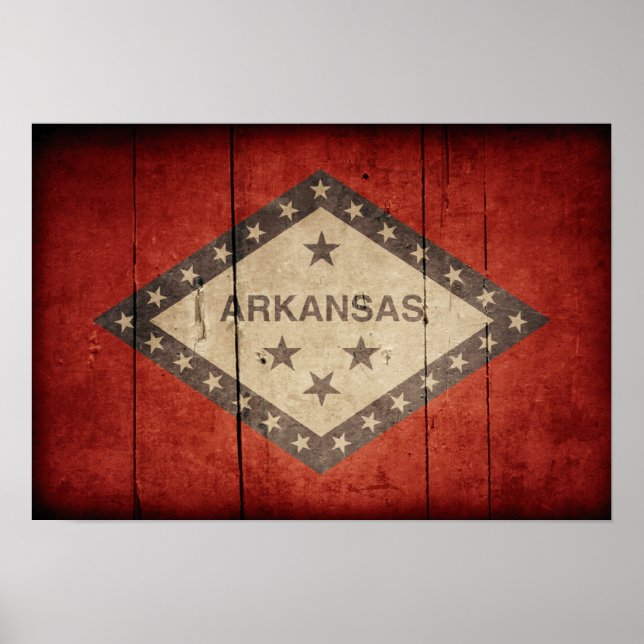 Pôster Bandeira do Arkansas resistente (Frente)