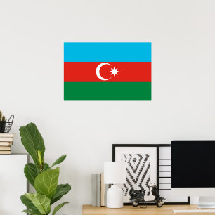 Poster Bandeira do Azerbaijão