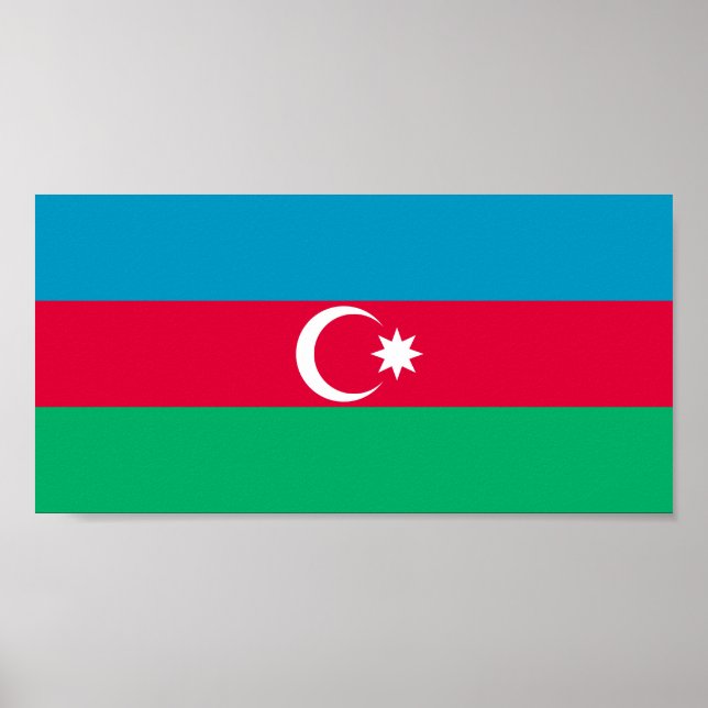 Poster Bandeira do Azerbaijão Patriótico (Frente)