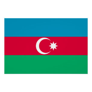 Pôster Bandeira do Azerbaijão Patriótico