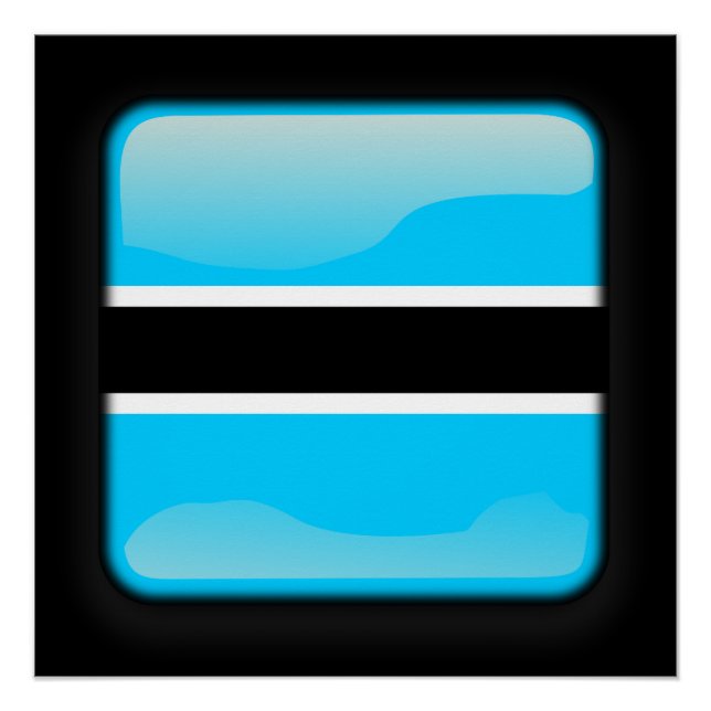 Pôster Bandeira do Botsuana (Frente)