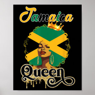 Poster Bandeira do Cabelo Jamaicano Rainha Negra Afro W