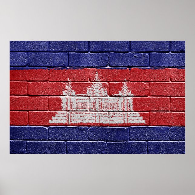 Pôster Bandeira do Camboja (Frente)
