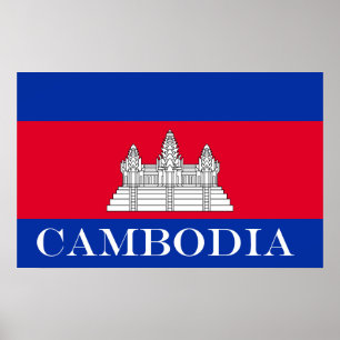 Poster Bandeira do Camboja