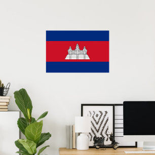 Poster Bandeira do Camboja