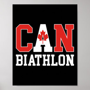 Poster Bandeira do Canadá Biathlonist - Canadiano Can Bia