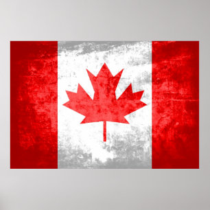 Pôster Bandeira do canadense do Grunge