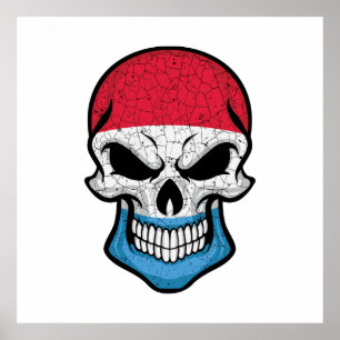 Poster Bandeira do Caveira de Sorriso no Luxemburgo