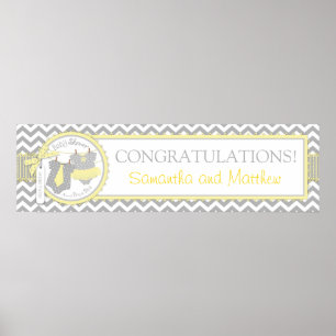 Pôster Bandeira do chá de fraldas de Chevron do tutu do