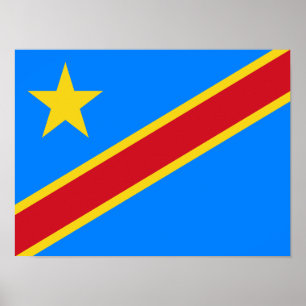 Poster Bandeira do Congo Quinxassa