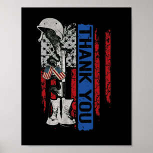 Poster Bandeira do Dia da Memória Angustiada Botas Milita