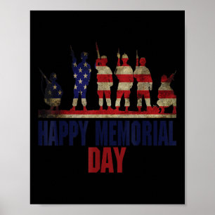 Poster Bandeira do Dia dos Veteranos Feliz Memorial