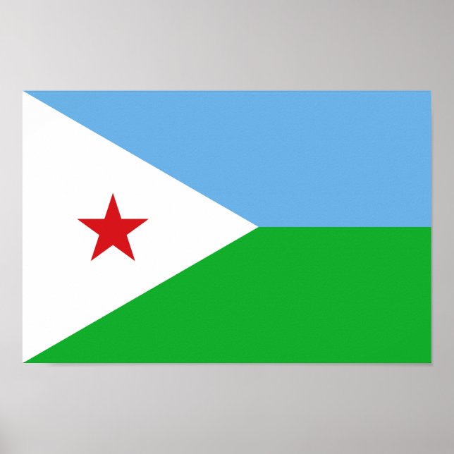 Poster Bandeira do Djibuti (Frente)
