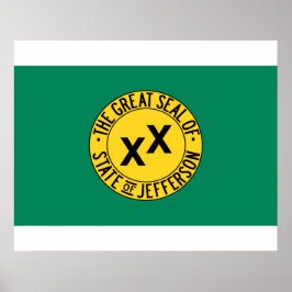 Poster Bandeira do Estado americano proposto de Jefferson