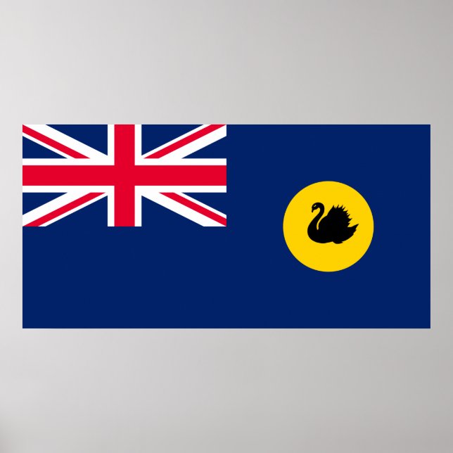 Poster Bandeira do Estado da Austrália Ocidental (Frente)