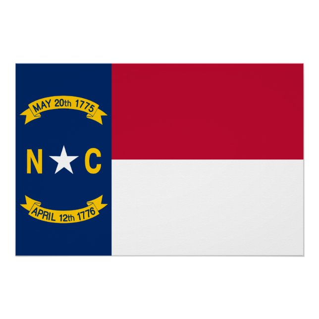 Pôster Bandeira do Estado da Carolina do Norte (Frente)