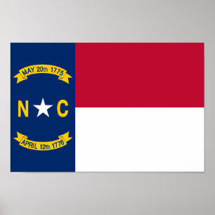 Poster Bandeira do Estado da Carolina do Norte