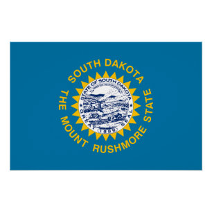 Pôster Bandeira do Estado da Dakota do Sul
