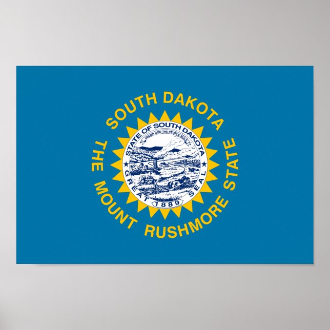 Poster Bandeira do Estado da Dakota do Sul (Frente)