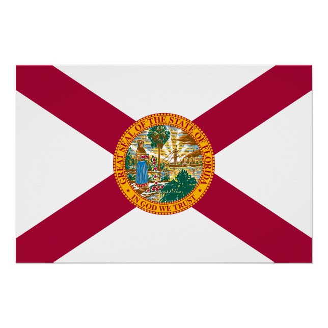 Pôster Bandeira do Estado da Flórida (Frente)