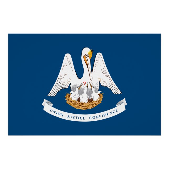 Pôster Bandeira do Estado da Louisiana (Frente)