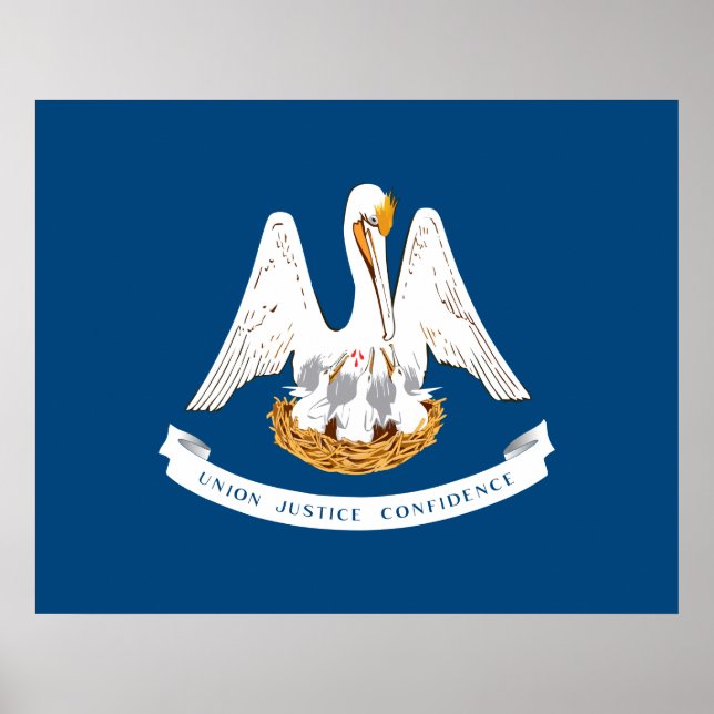 Poster Bandeira do Estado da Louisiana (Frente)