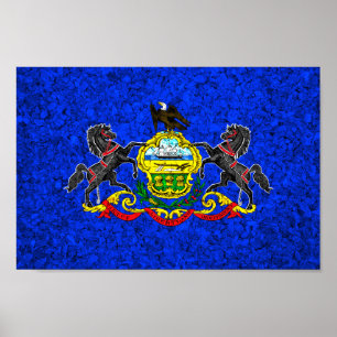 Poster Bandeira do Estado da Pensilvânia