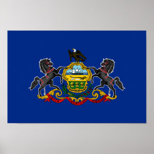 Poster Bandeira do Estado da Pensilvânia