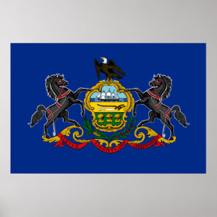 Poster Bandeira do Estado da Pensilvânia
