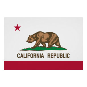 Pôster Bandeira do Estado da República da Califórnia