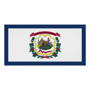 Pôster Bandeira do Estado da Virgínia Ocidental