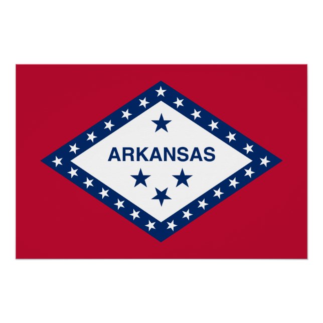 Pôster Bandeira do estado de Arkansas (Frente)