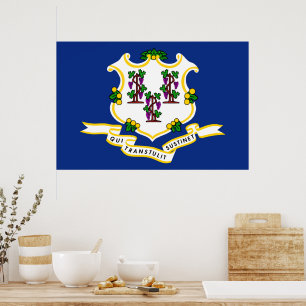 Pôster Bandeira do estado de Connecticut