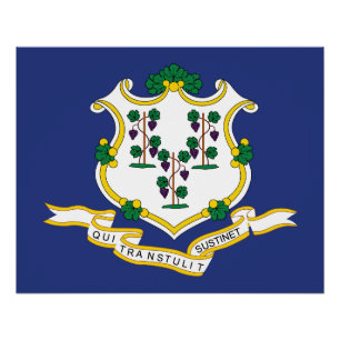 Pôster Bandeira do estado de Connecticut