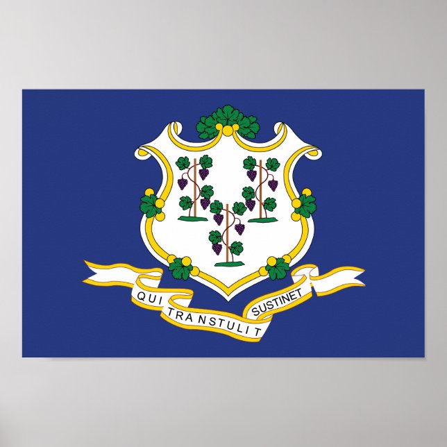 Poster Bandeira do Estado de Connecticut (Frente)
