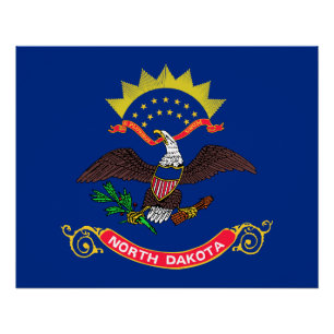 Pôster Bandeira do Estado de Dakota do Norte