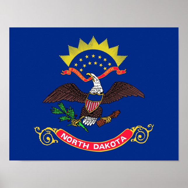 Poster Bandeira do Estado de Dakota do Norte (Frente)