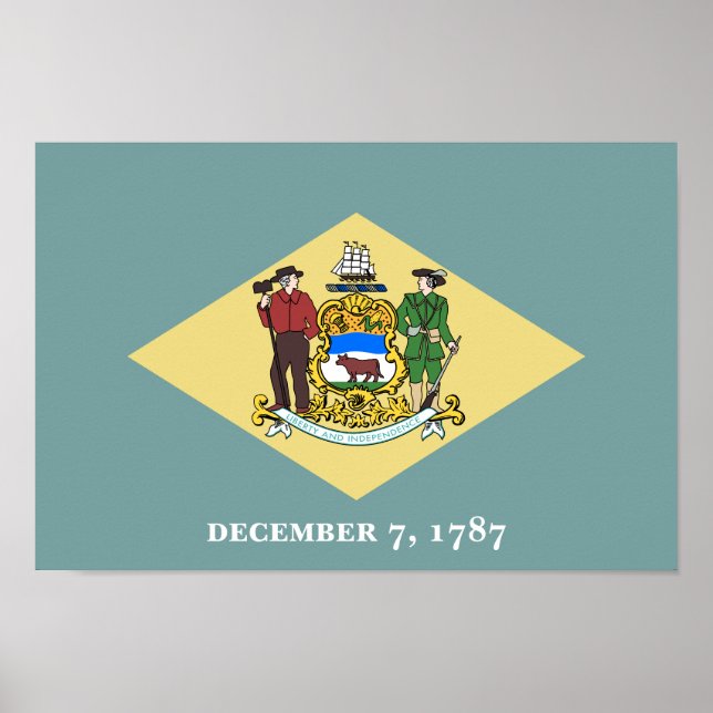 Poster Bandeira do Estado de Delaware (Frente)